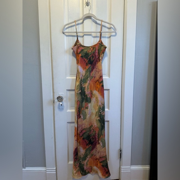 Elegant Multicolor Spaghetti Strap Dress - Picture 3 of 4